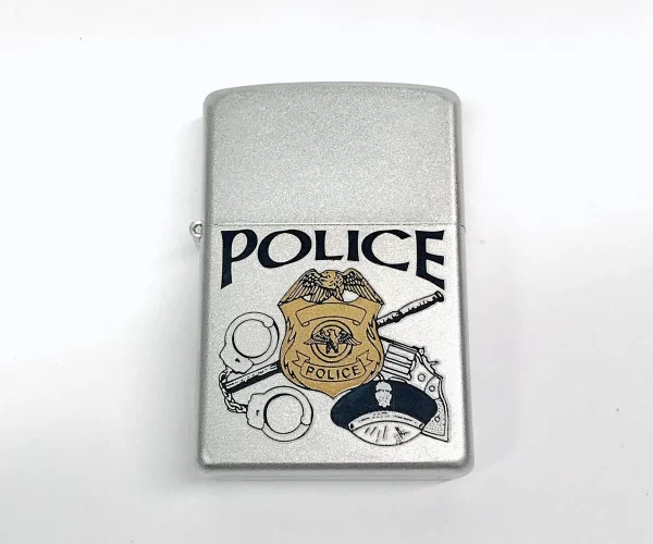 ZIPPO LIGHTER - POLICE SATIN CHROME