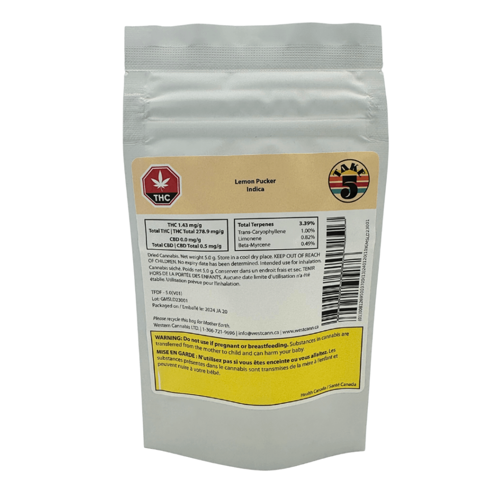 Take 5 lemon pucker 5g up in smoke cannabis tobacconist