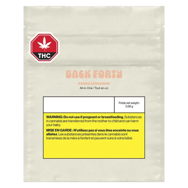 BACK FORTY - PEACH LEMONADE 0.95G (DISOPSABLE VAPE)