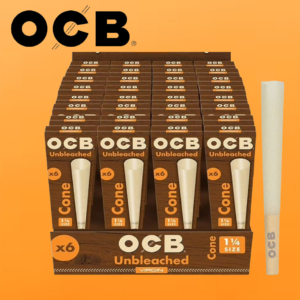 OCB UNBLEACHED CONES MEGA PACK 1*1/4 (192 Cones)